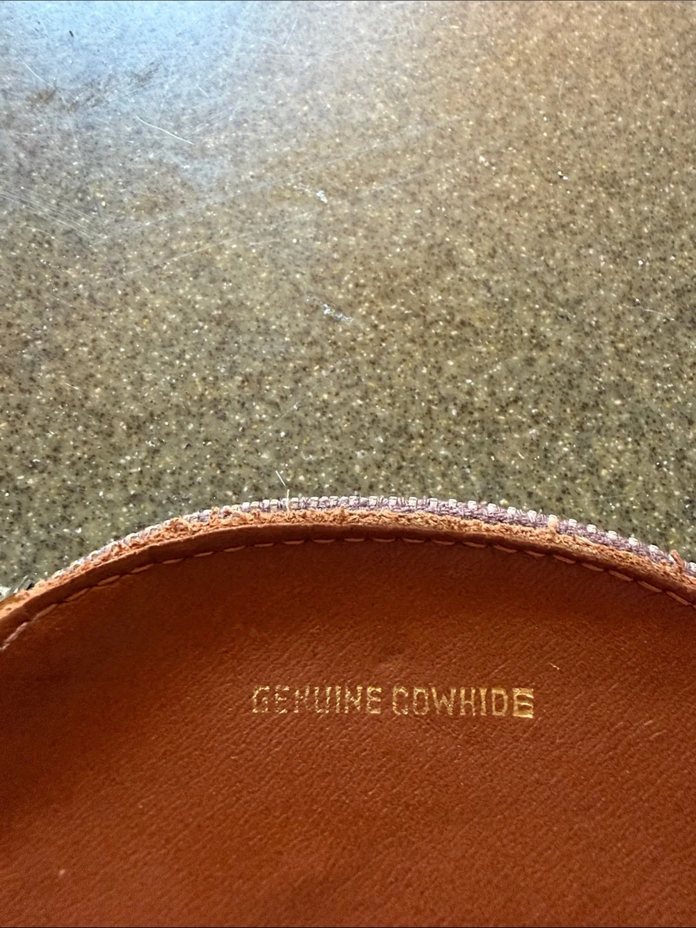Vintage Round Genuine Cowhide Coin Pouch - Rust Brown